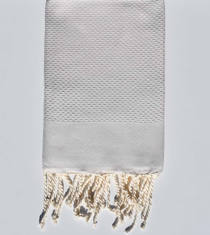 Serviette de plage unie couleur argile  - 1