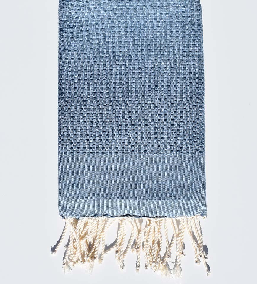 Serviette de plage unie bleu horizon  - 1