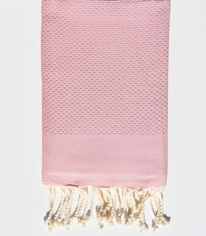 Serviette de plage unie rose pale  - 1