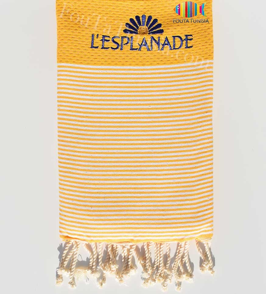 Serviette de plage nid d'abeille broderie l'esplanade Fouta Tunisia - 2