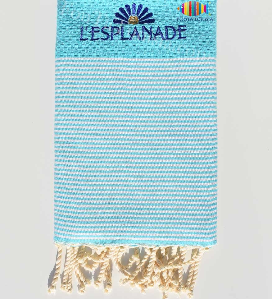 Serviette de plage nid d'abeille broderie l'esplanade Fouta Tunisia - 3