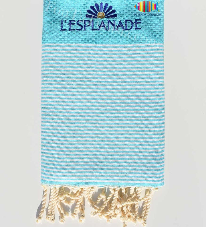 Serviette de plage nid d'abeille broderie l'esplanade Fouta Tunisia - 3
