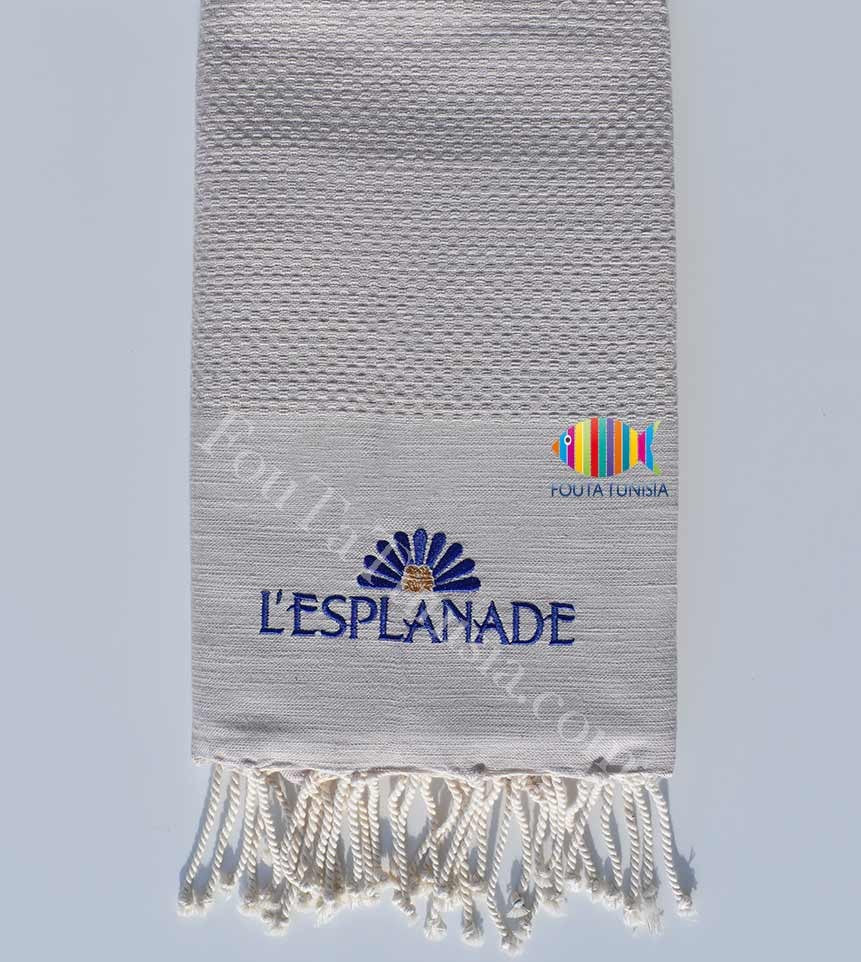 Serviette de plage nid d'abeille broderie l'esplanade Fouta Tunisia - 5
