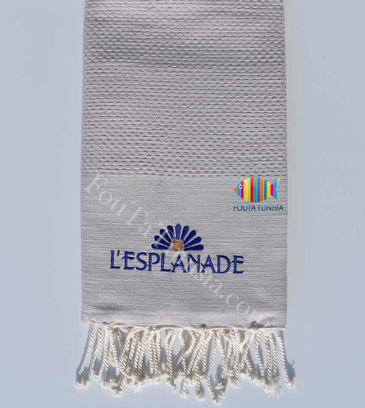 Serviette de plage nid d'abeille broderie l'esplanade Fouta Tunisia - 5