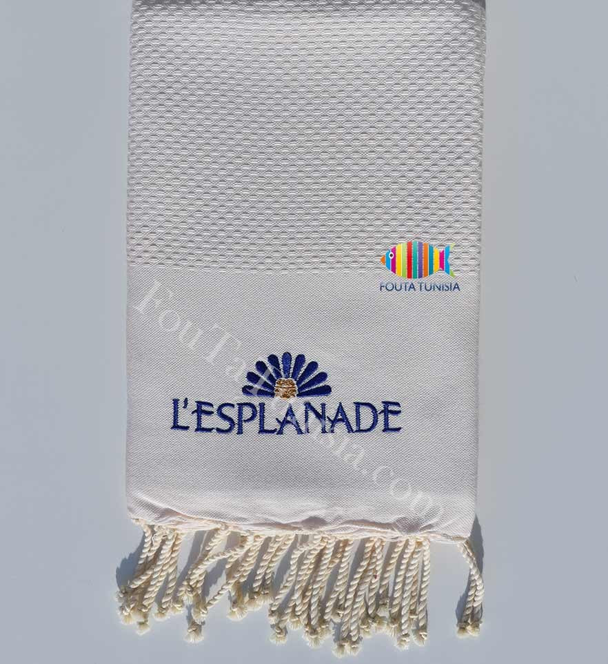 Serviette de plage nid d'abeille broderie l'esplanade Fouta Tunisia - 7